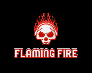Flaming Skull Headphones logo