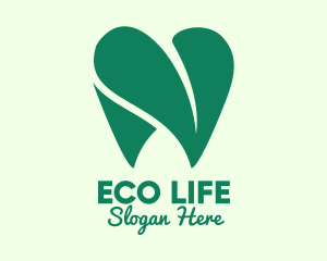 Green Eco Dentistry Heart logo design