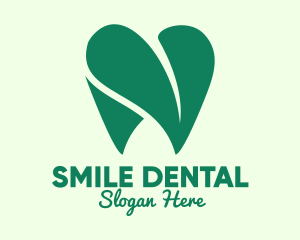 Green Eco Dentistry Heart logo design