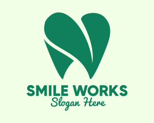 Green Eco Dentistry Heart logo