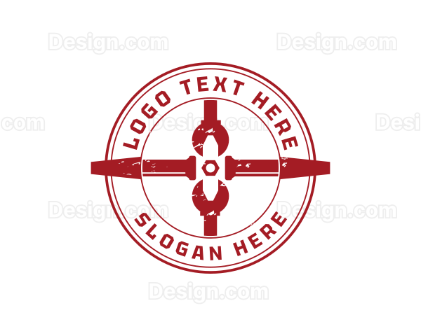 Plumbing Pipe Wrench Repair Logo