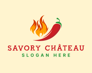 Hot Chili Fire Grill logo design