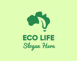 Organic Leaf Map logo design