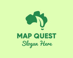 Organic Leaf Map logo design