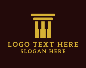Music - Music Piano Column logo design