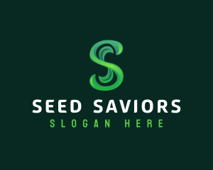 Plant Leaf Letter S logo design