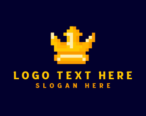 Gaming - Pixelated Game Crown logo design