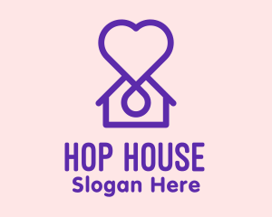 Simple Love House logo design