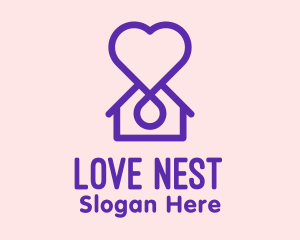 Simple Love House logo design