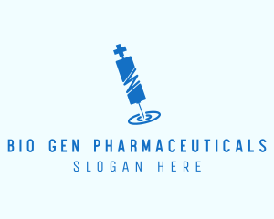 Medical Syringe Injection  logo design