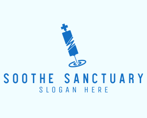 Medical Syringe Injection  logo design