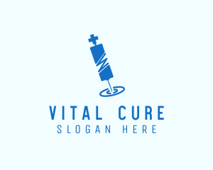 Medical Syringe Injection  logo design