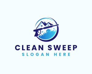 Cleaning Pressure Wash Housekeeper logo design