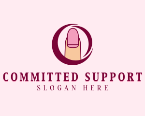 Pink Fingernail Circle logo design