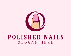 Pink Fingernail Circle logo design