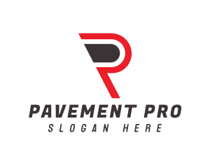 Modern Red P Outline logo design