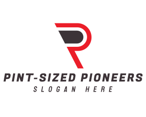 Modern Red P Outline logo design