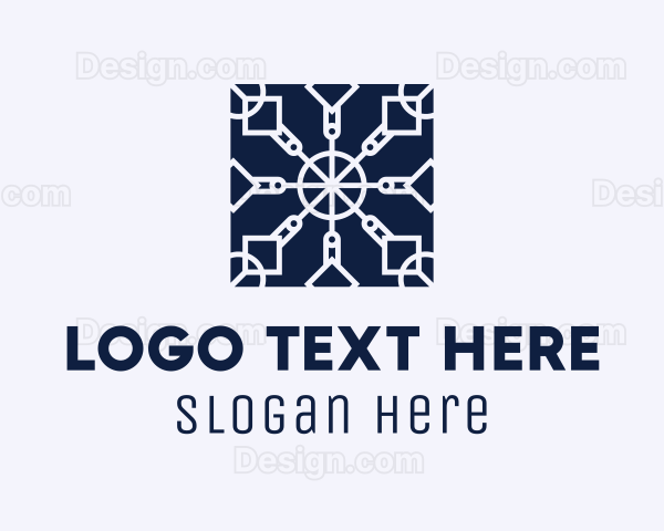 Square Textile Interior Design Logo