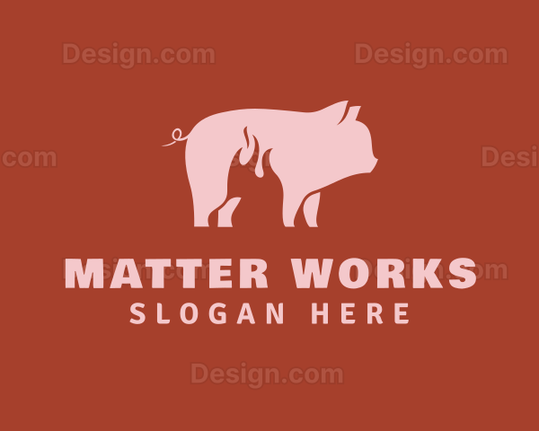 Pork Pig Roast Grill Logo