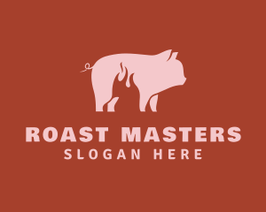 Pork Pig Roast Grill logo design