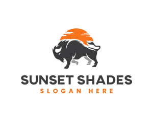 Wild Buffalo Sunset logo design