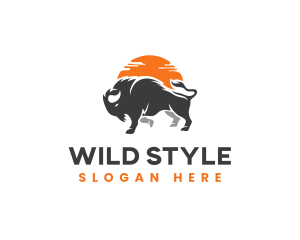 Wild Buffalo Sunset logo design