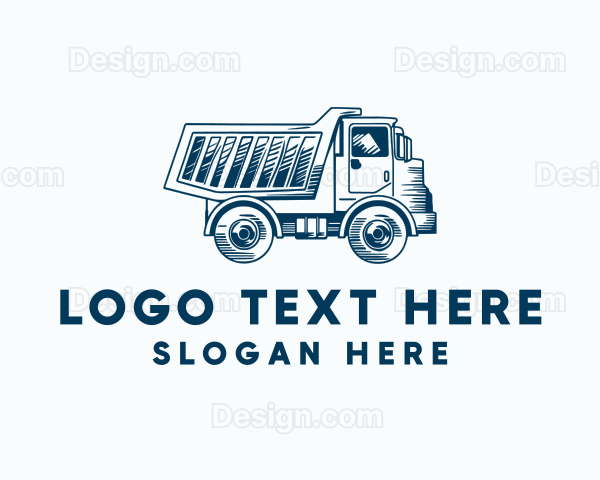 Vintage Dump Truck Logistics Logo