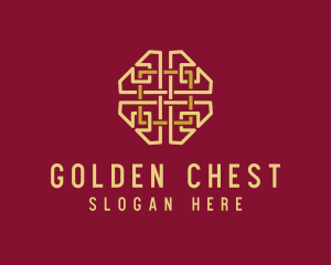 Gold Oriental Hexagon logo design