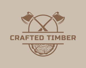 Lumberjack Axe Log logo design