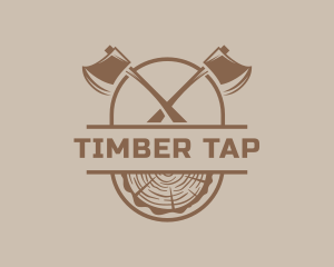 Lumberjack Axe Log logo design