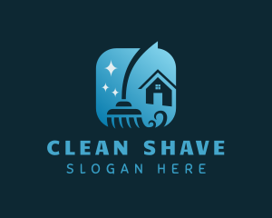 House Broom Cleaning logo design