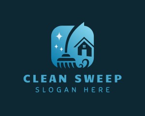 House Broom Cleaning logo design