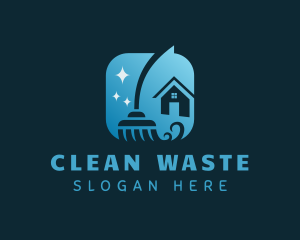 House Broom Cleaning logo design