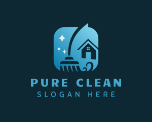 House Broom Cleaning logo design