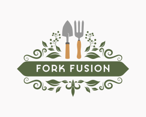 Gardening Trowel Fork Tools logo design