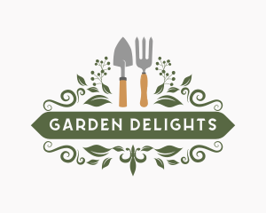 Gardening Trowel Fork Tools logo design