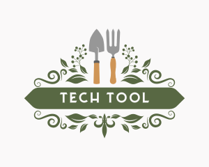 Gardening Trowel Fork Tools logo design