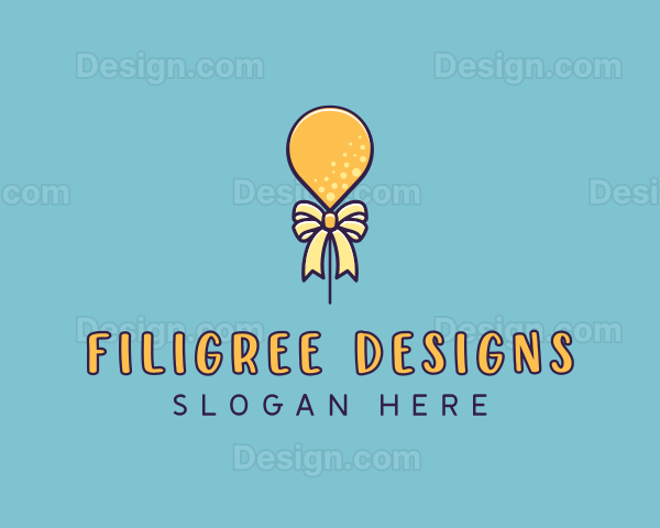 Balloon Ribbon Party Logo