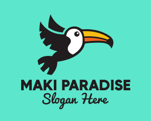 Flying Tropical Toucan logo design