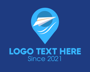 Paper Plane Location Pin logo