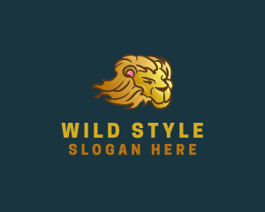 Wild Lion Cartoon logo design