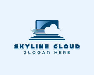 Cyber Cloud Laptop logo design