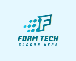 Modern Tech Letter F logo design