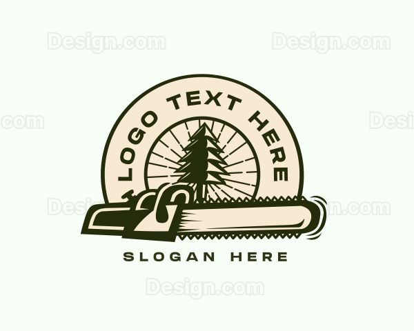 Lumberjack Logging Chainsaw Logo