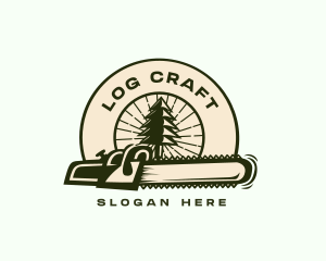 Lumberjack Logging Chainsaw logo design