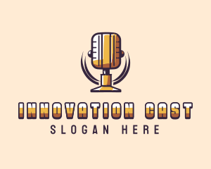 Media Podcaster Microphone logo design