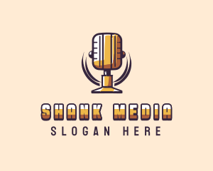 Media Podcaster Microphone logo design