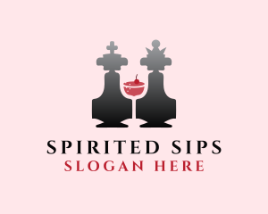 Chess Piece Wine Glass logo design