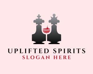 Chess Piece Wine Glass logo design