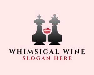 Chess Piece Wine Glass logo design